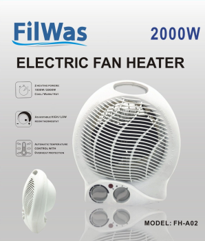 FilWas Heizlüfter Schnellheizer 3 Stufen Ventilator / 1000W / 2000W